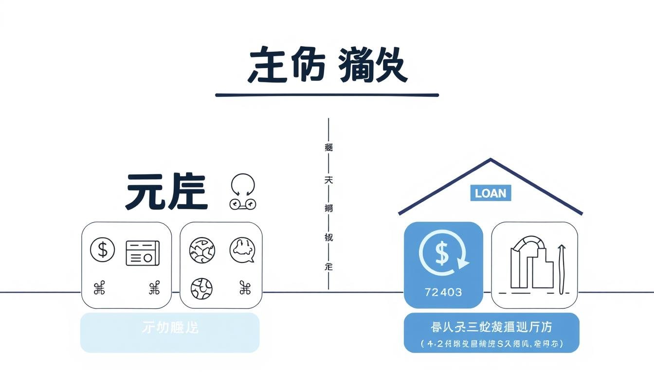 A detailed illustration of two distinct loan repayment methods, "本息平均攤還" and "本金平均攤還", displayed against a clean, minimalist background. The foreground features clean, precise icons and infographics showcasing the key differences between the two repayment strategies, with careful attention to balance, symmetry, and legibility. The middle ground incorporates a subtle grid or graph-like structure to enhance the analytical, financial feel. The background is a soft, muted gradient, allowing the central elements to take prominence. The overall mood is one of clarity, professionalism, and educational purpose, suitable for inclusion in a financial article.