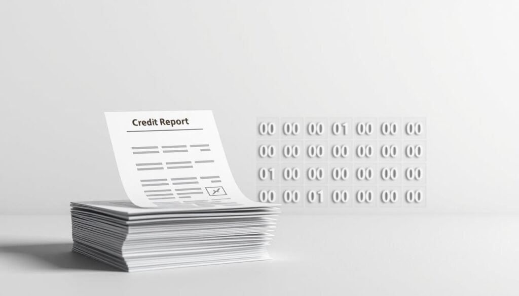 A sleek, minimalist composition depicting the concept of "聯徵次數". In the foreground, a stack of stylized credit report documents, their edges crisp and clean, conveying a sense of order and organization. The middle ground features a series of numerical icons, each representing a single credit inquiry, arranged in a visually striking grid layout. The background is a muted, monochromatic palette, allowing the central elements to take center stage. Soft, directional lighting casts subtle shadows, adding depth and dimension to the scene. The overall mood is one of precision, control, and financial responsibility, perfectly suited to illustrate the "減少聯徵次數的策略" section of the article.