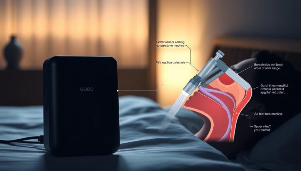 睡眠呼吸機使用示意圖